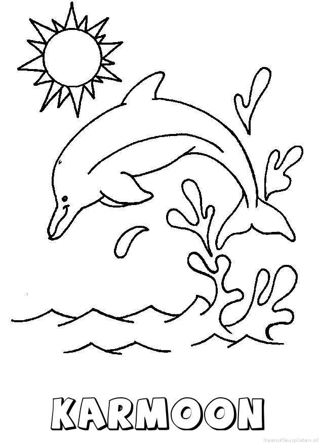 Karmoon dolfijn kleurplaat