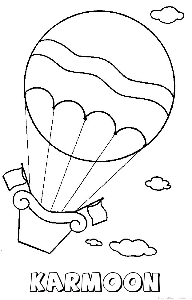 Karmoon luchtballon kleurplaat