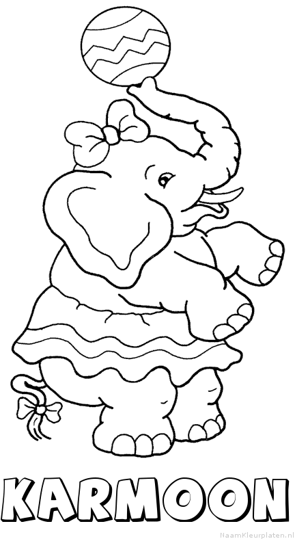 Karmoon olifant kleurplaat