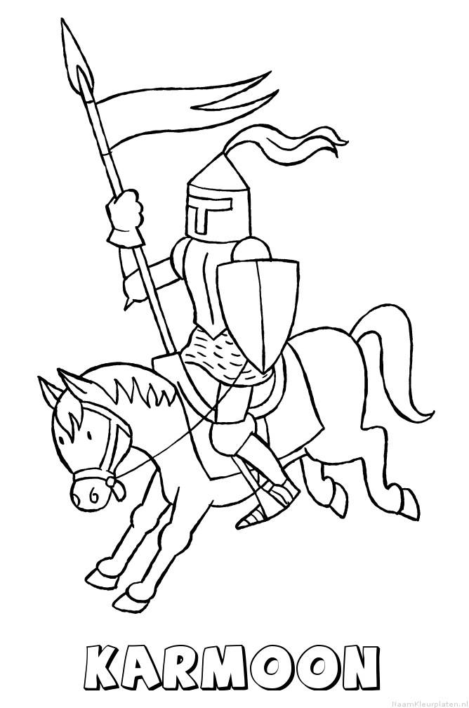 Karmoon ridder kleurplaat