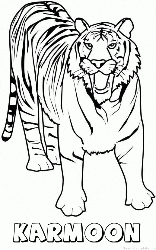 Karmoon tijger 2 kleurplaat
