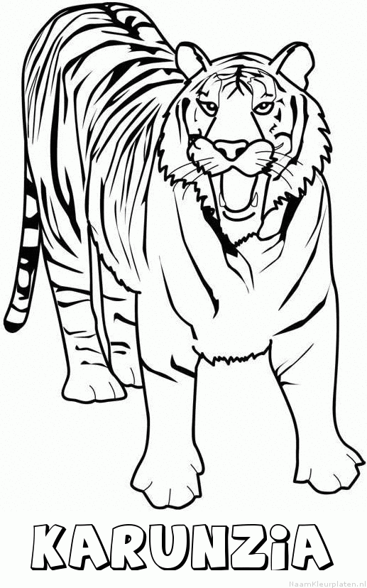Karunzia tijger 2 kleurplaat
