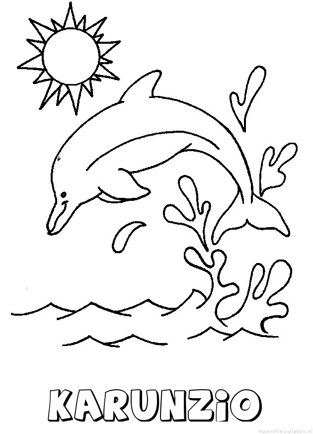 Karunzio dolfijn kleurplaat