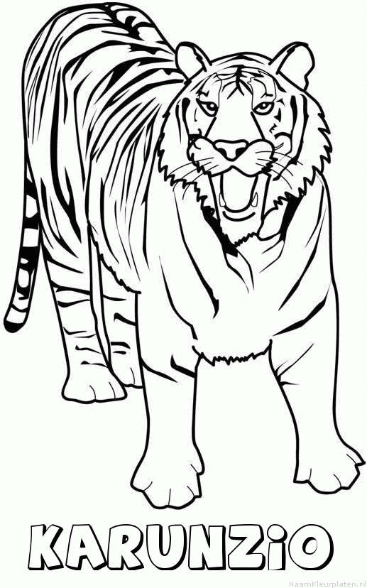Karunzio tijger 2 kleurplaat