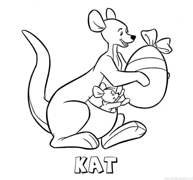 Kat kangoeroe kleurplaat