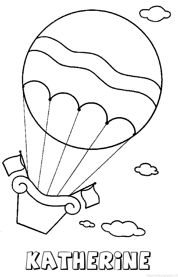 Katherine luchtballon kleurplaat