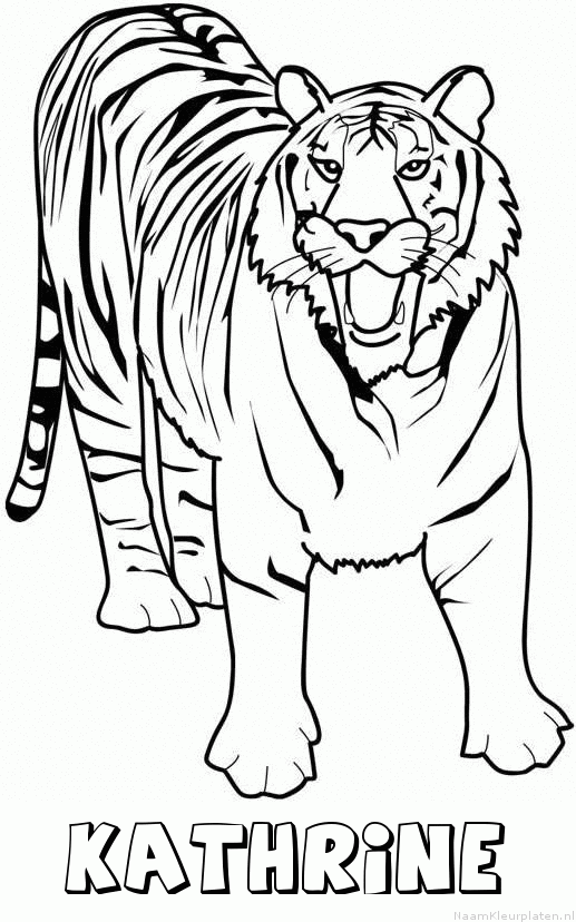 Kathrine tijger 2 kleurplaat