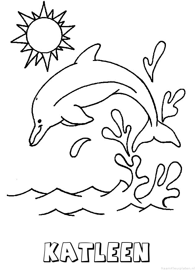 Katleen dolfijn kleurplaat