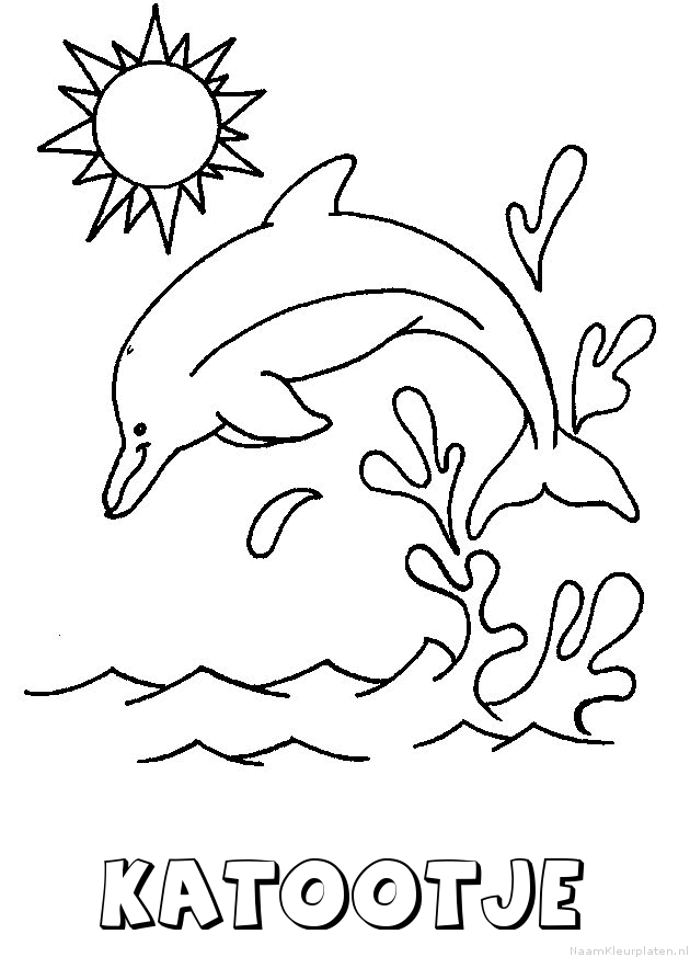 Katootje dolfijn kleurplaat