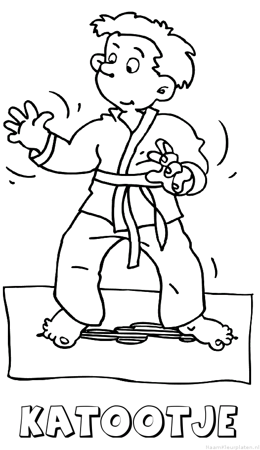 Katootje judo kleurplaat