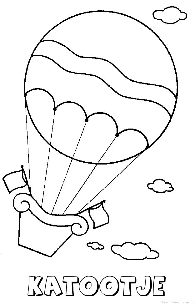 Katootje luchtballon kleurplaat