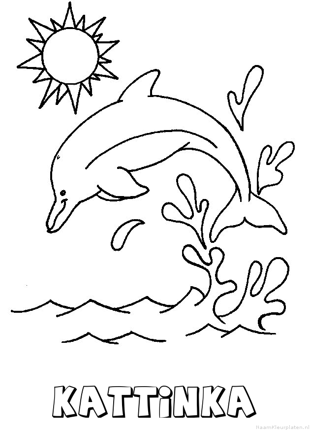 Kattinka dolfijn kleurplaat