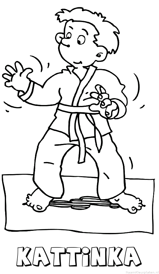 Kattinka judo kleurplaat