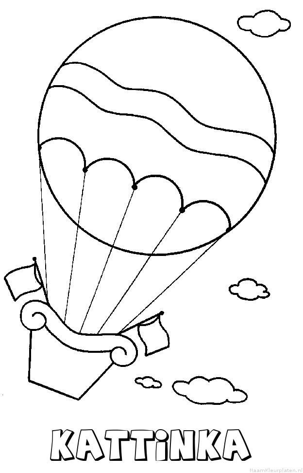 Kattinka luchtballon kleurplaat