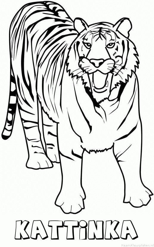 Kattinka tijger 2 kleurplaat