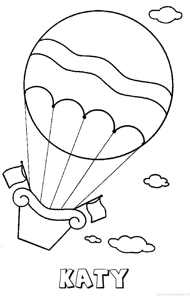 Katy luchtballon kleurplaat