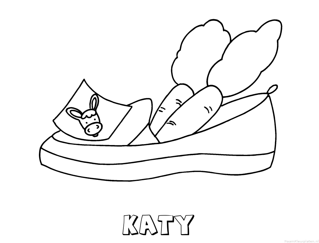Katy schoen zetten kleurplaat