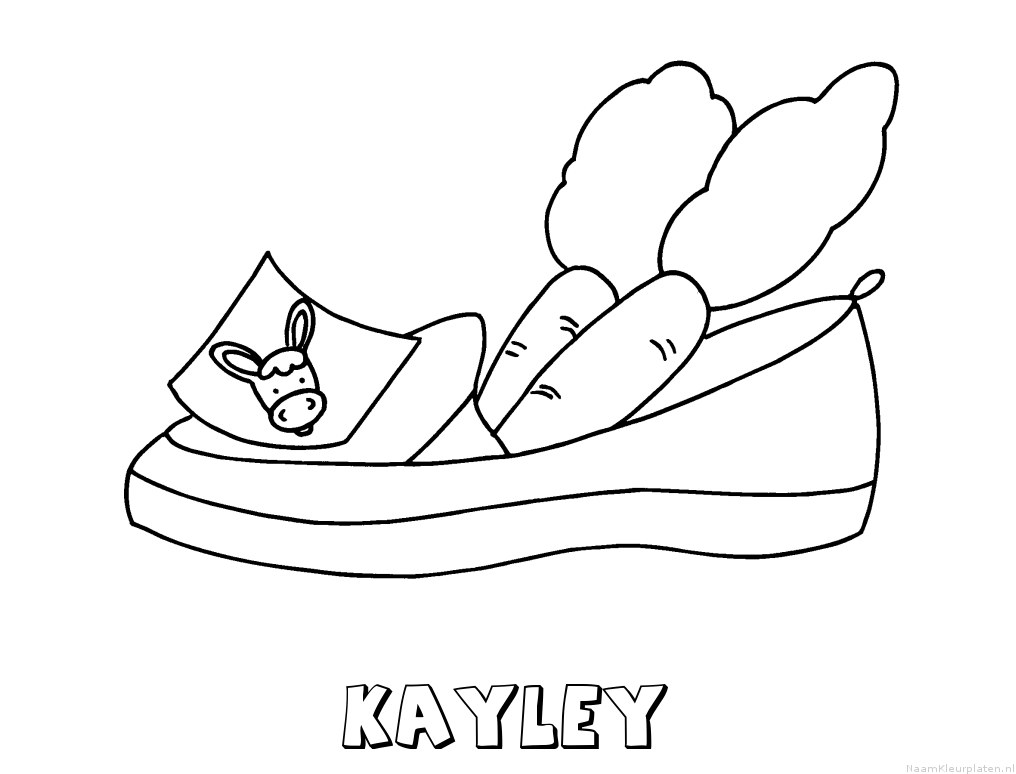 Kayley schoen zetten kleurplaat