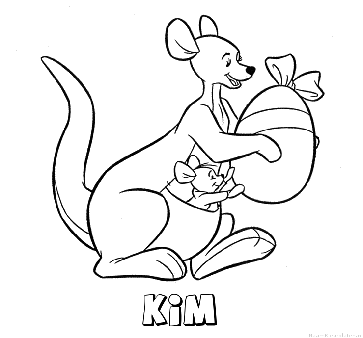 Kim kangoeroe kleurplaat