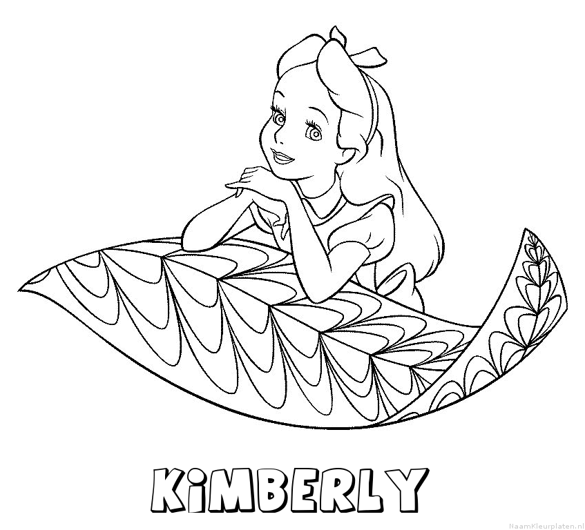 Kimberly alice in wonderland kleurplaat