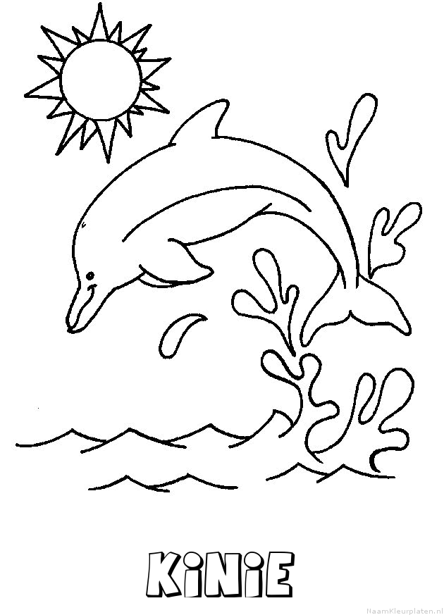 Kinie dolfijn kleurplaat