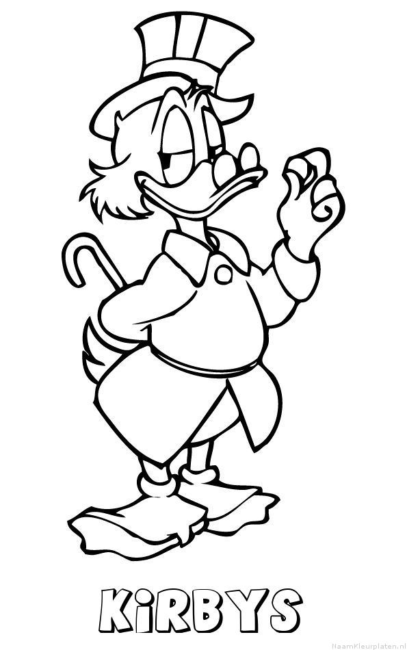 Kirbys dagobert duck kleurplaat