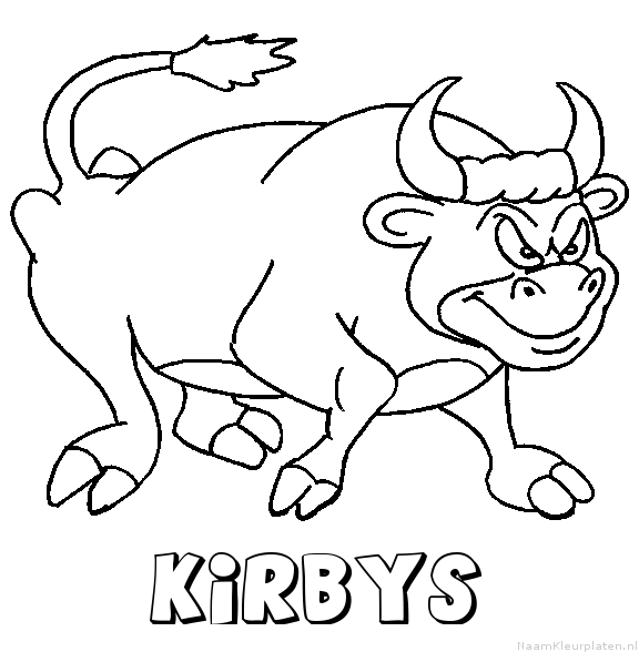 Kirbys stier kleurplaat