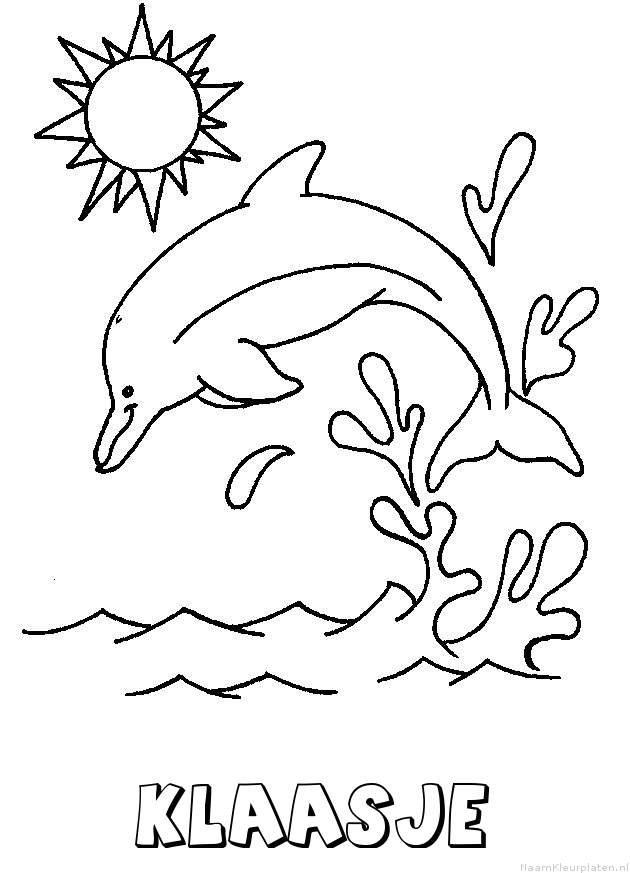 Klaasje dolfijn kleurplaat