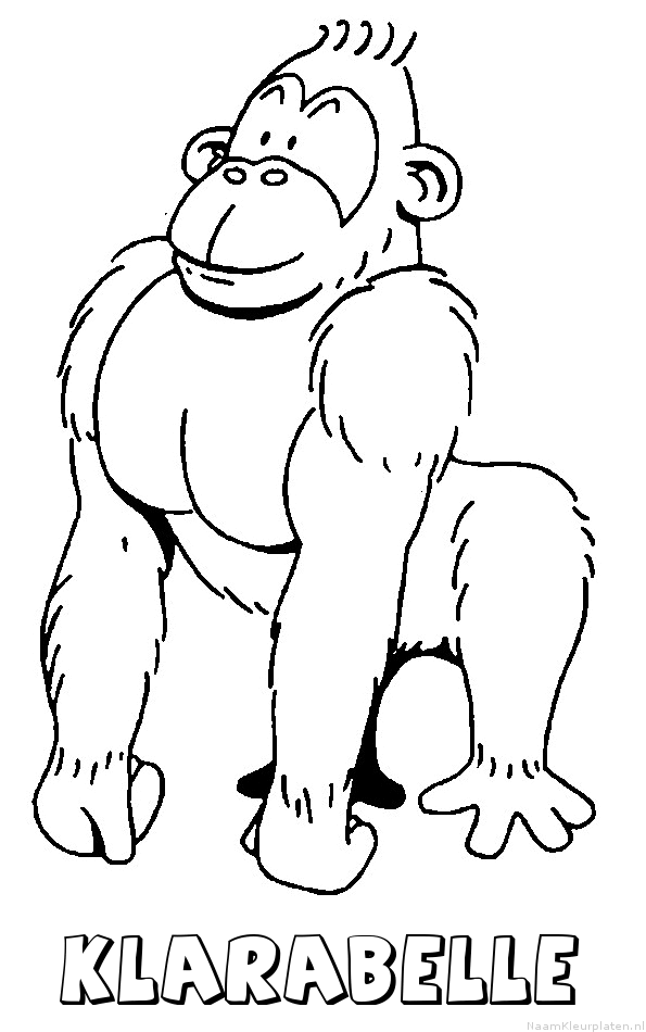 Klarabelle aap gorilla kleurplaat