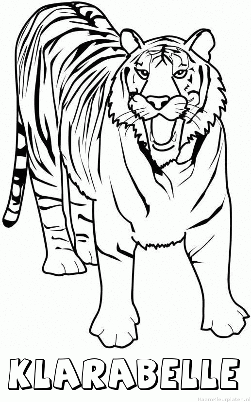 Klarabelle tijger 2 kleurplaat