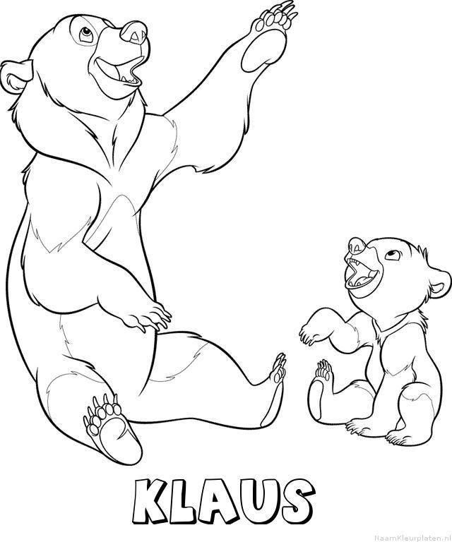 Klaus brother bear kleurplaat