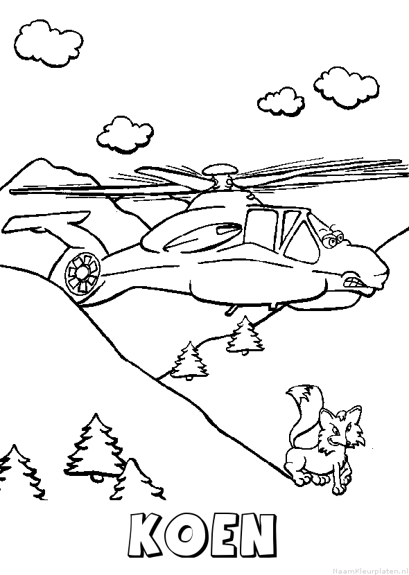 Koen helikopter kleurplaat