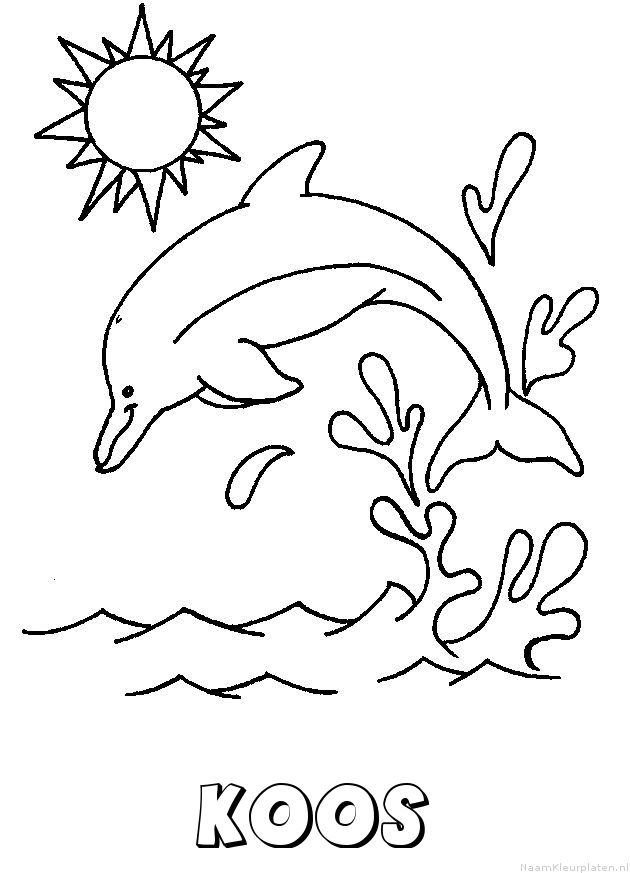 Koos dolfijn kleurplaat