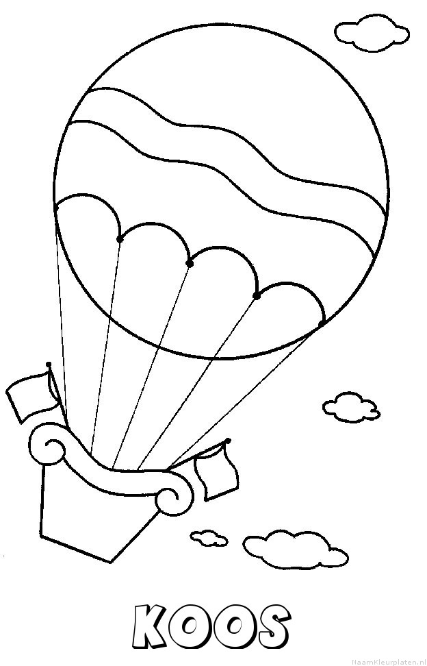 Koos luchtballon kleurplaat