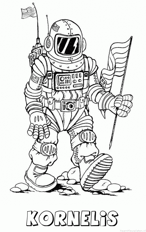 Kornelis astronaut kleurplaat