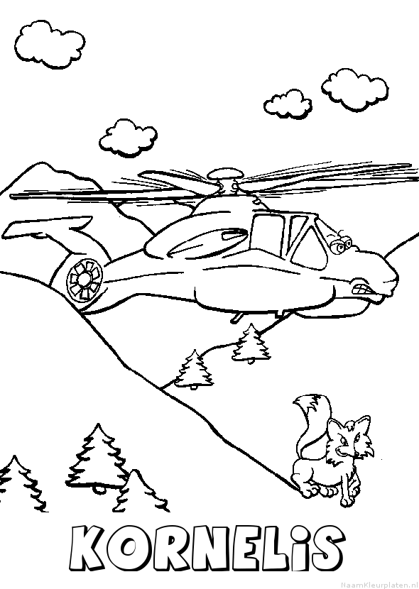 Kornelis helikopter kleurplaat