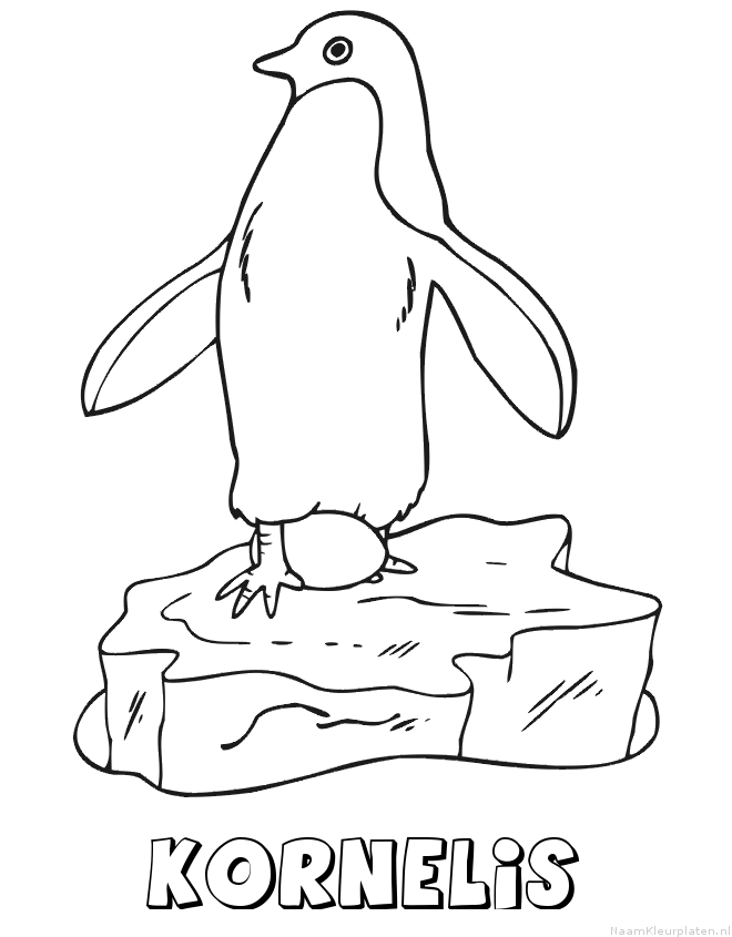 Kornelis pinguin kleurplaat