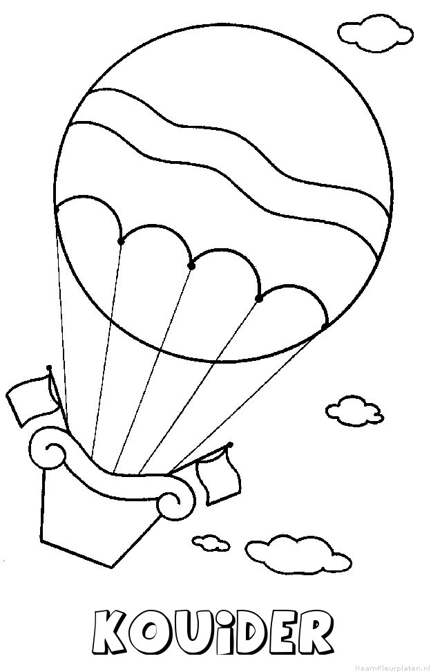 Kouider luchtballon kleurplaat