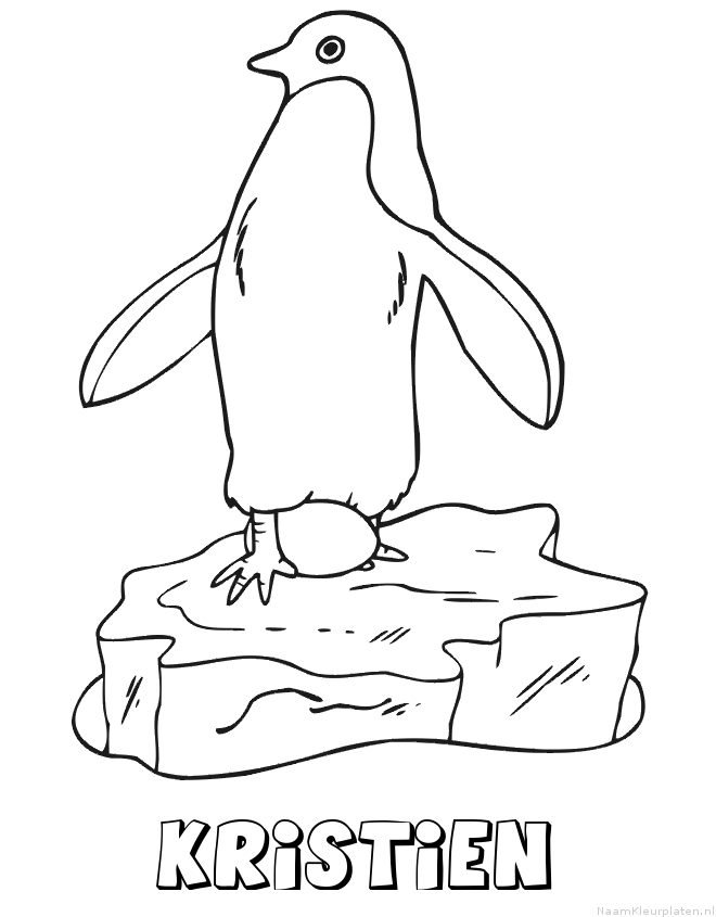 Kristien pinguin kleurplaat