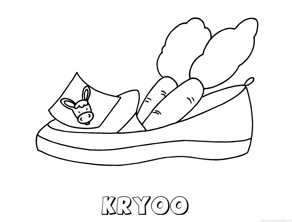 Kryoo schoen zetten kleurplaat