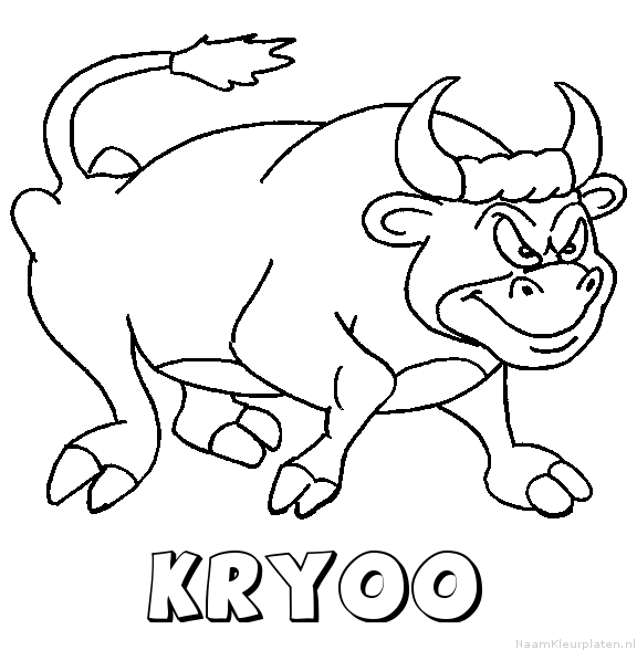 Kryoo stier kleurplaat