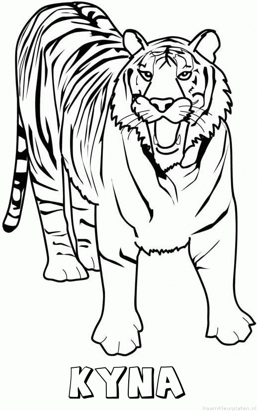 Kyna tijger 2 kleurplaat
