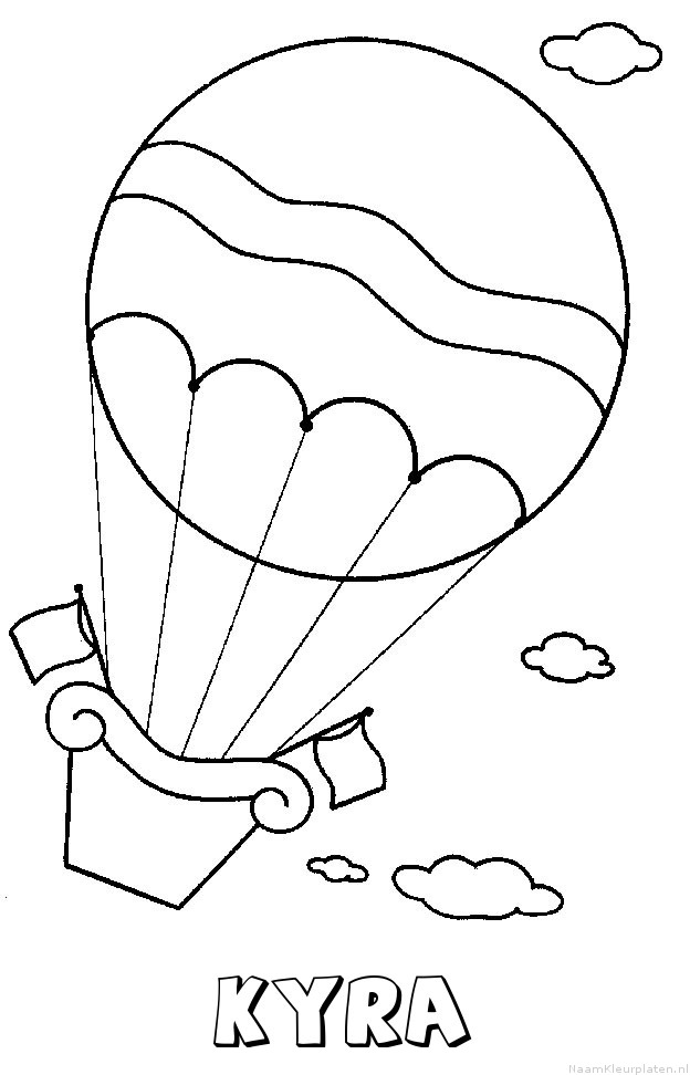 Kyra luchtballon kleurplaat