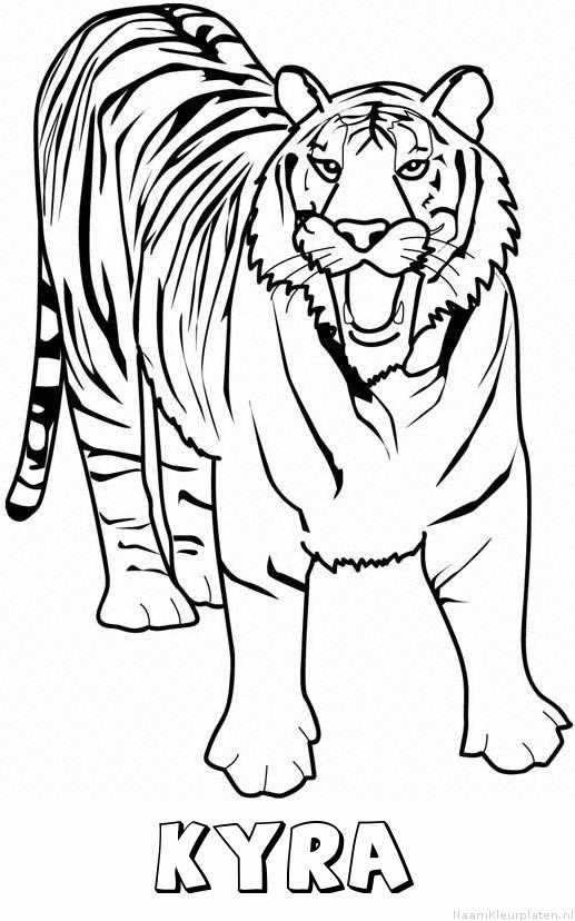 Kyra tijger 2 kleurplaat