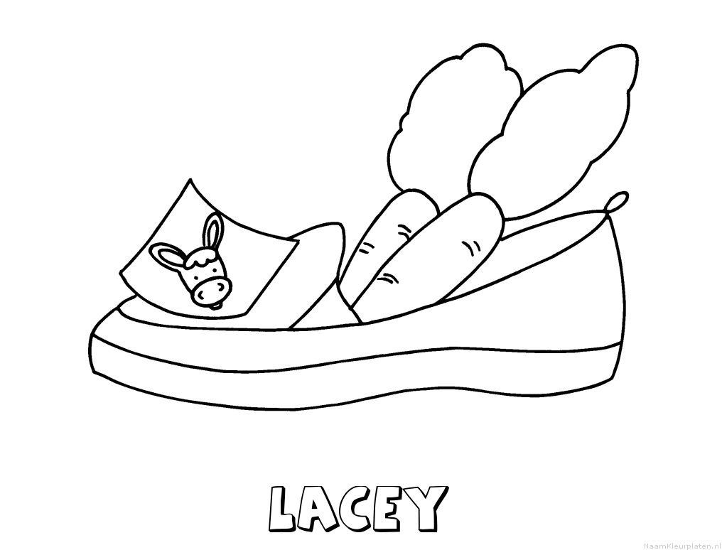 Lacey schoen zetten kleurplaat