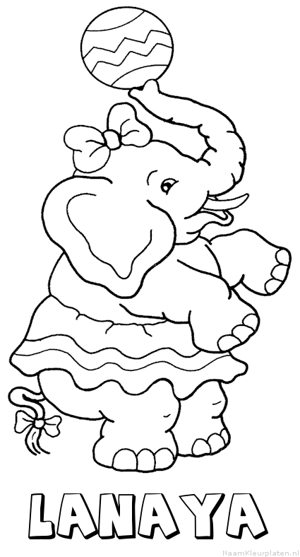 Lanaya olifant kleurplaat