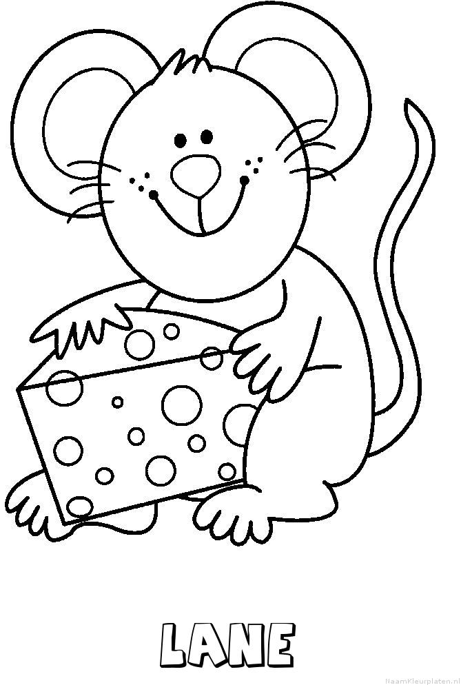 Lane muis kaas kleurplaat