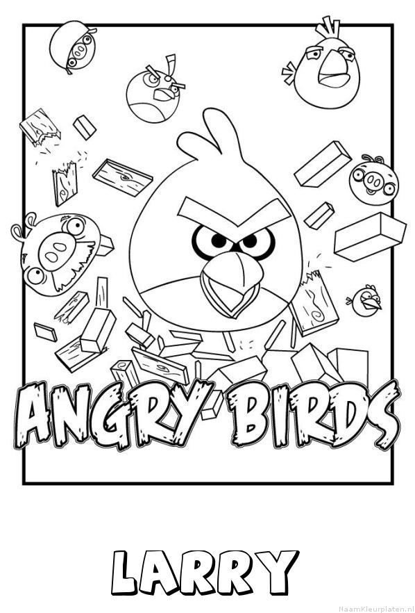 Larry angry birds kleurplaat