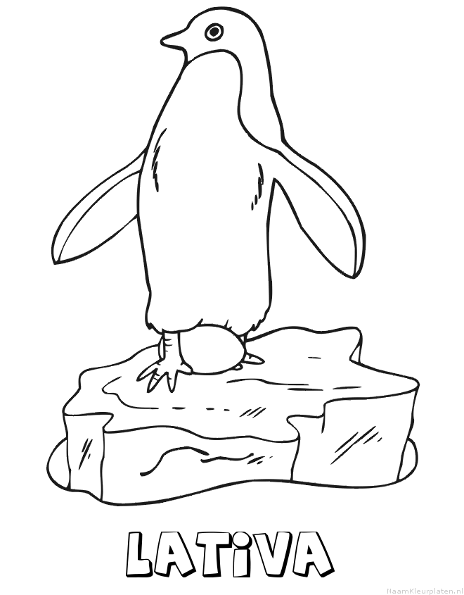Lativa pinguin kleurplaat