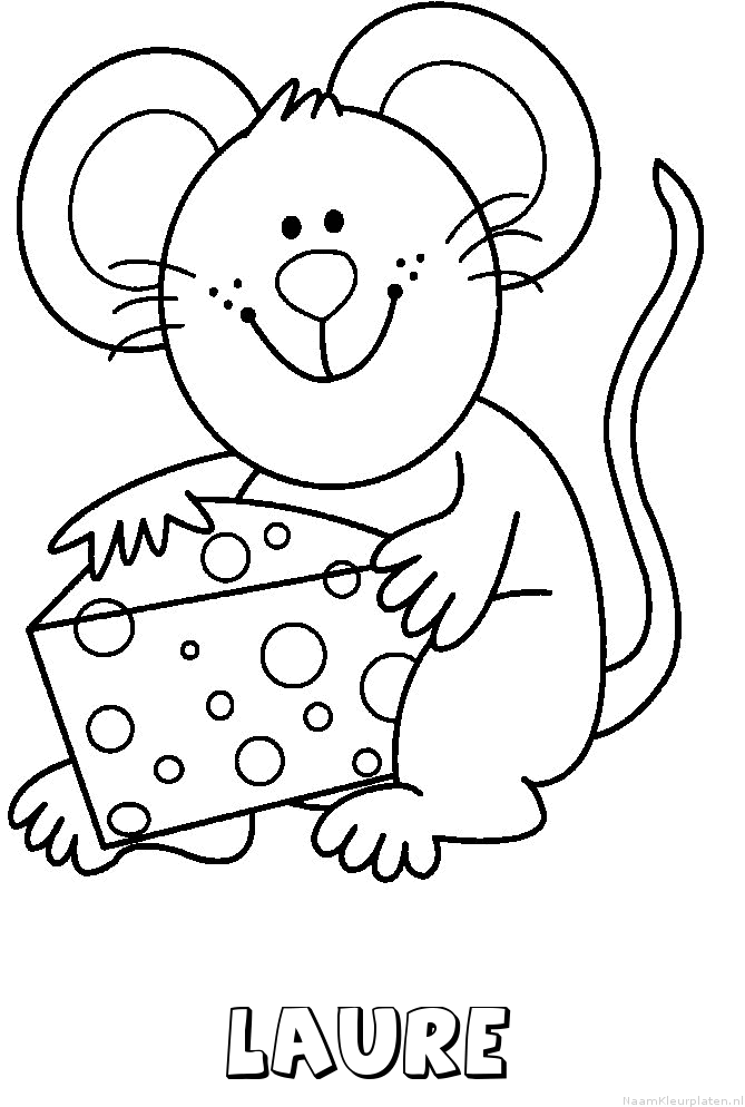 Laure muis kaas kleurplaat